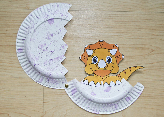 baby dinosaur paper plate craft