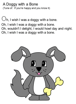 children's song:  doggy with a bone