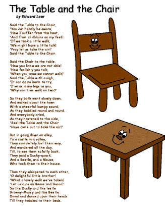 the table and the chair poem
