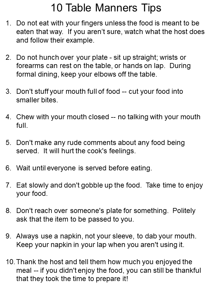 table manners tips