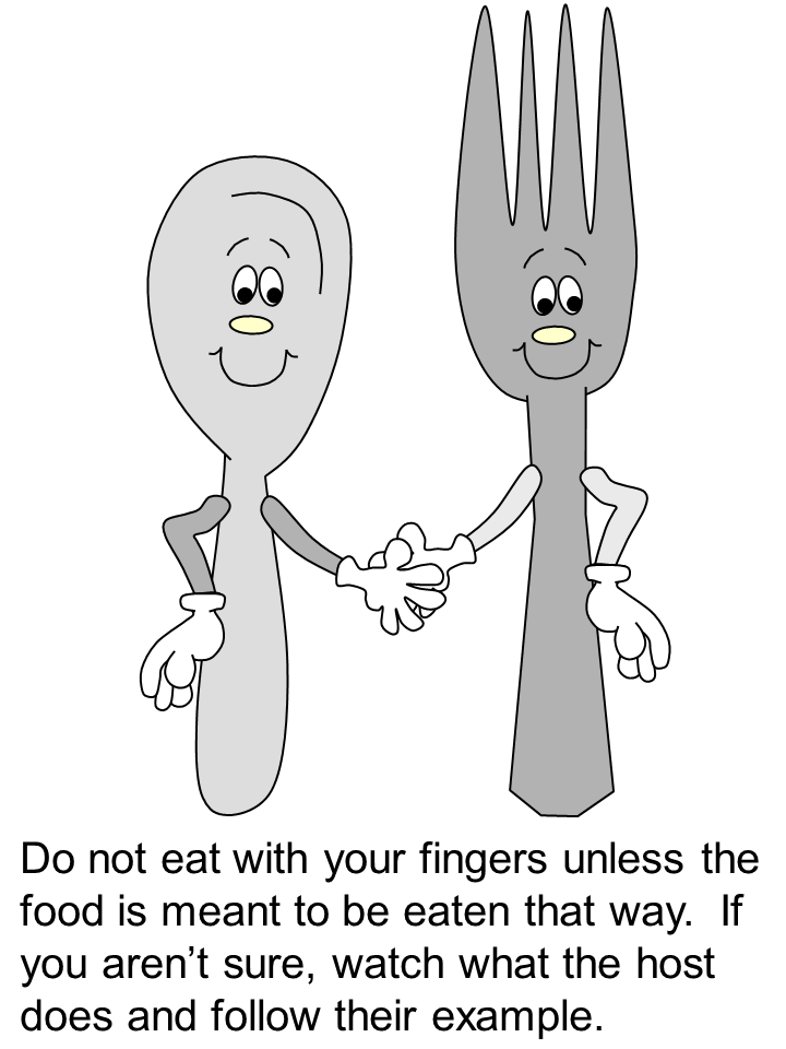 table manners coloring page - use utensils