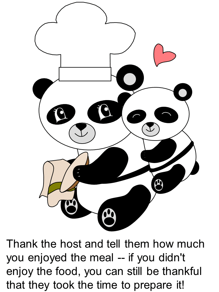 table manners coloring page - say thanks