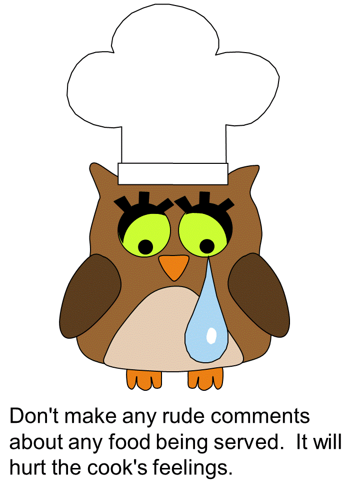 table manners coloring page - be nice