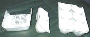Cut three pieces from your egg carton.