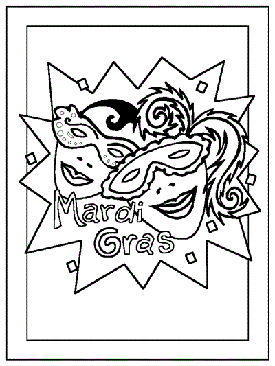 mardi gras coloring book pages