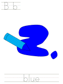 blue learn to print coloring page