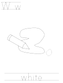white learn to print coloring page