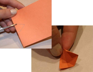Use orange construction paper to make a beak.