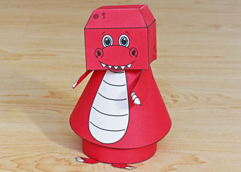 3D paper dinosaur craft