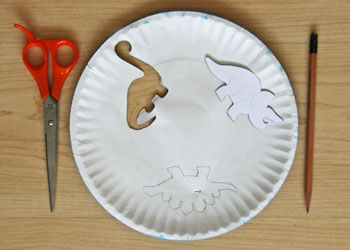 Colour changing dinosaurs paper plate craft