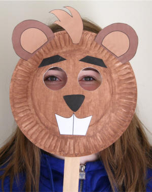 Paper Plate Beaver Mask