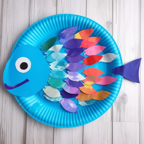 Paper Plate Rainbow Fish Craft