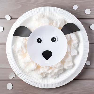 paper plate lamb craft