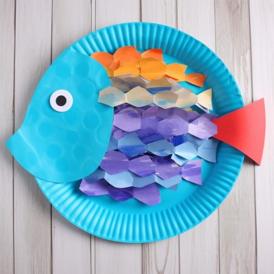 Paper Plate Rainbow Fish Craft