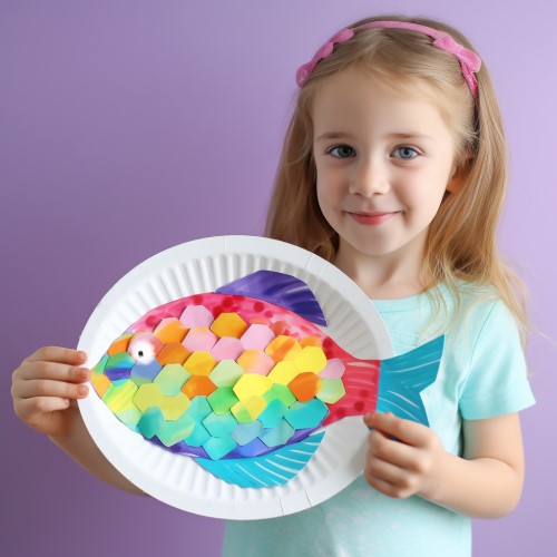 Paper Plate Rainbow Fish Craft