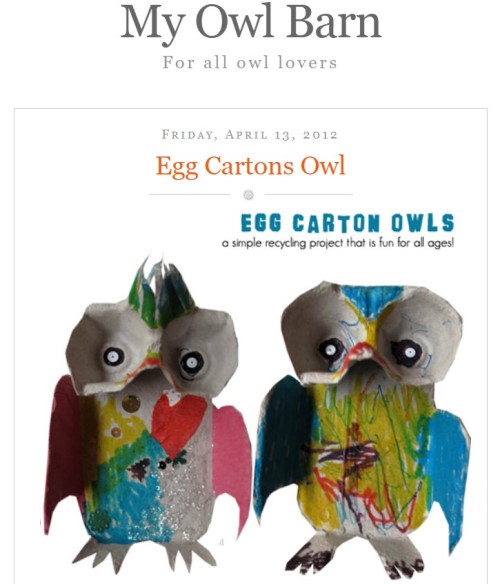 egg carton owl craft