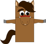 horse paper bag puppet