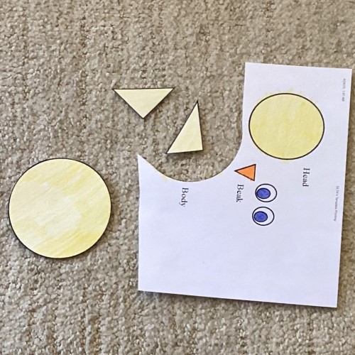 Easy Shapes Chick Paper Craft - cut
