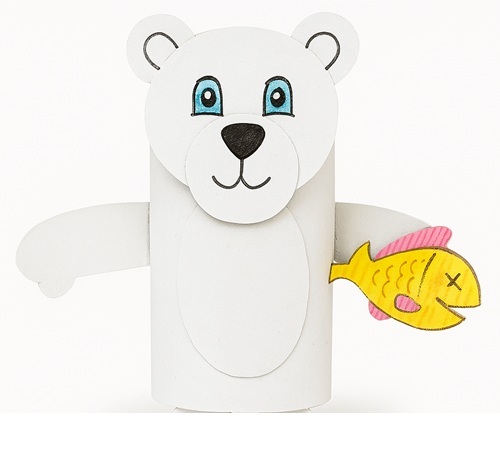 polar bear toilet paper roll craft