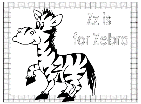 zebra coloring page