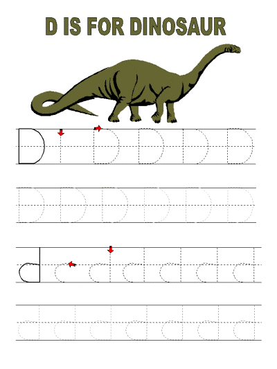 d is for dinosaur tracer page