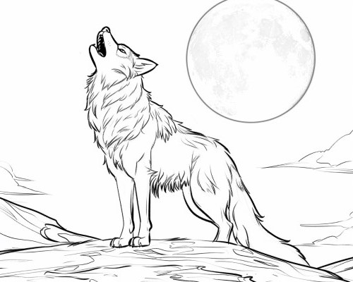wolf coloring page