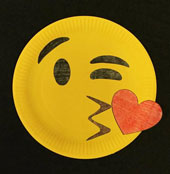Emoji Blowing a Kiss Paper Plate Craft