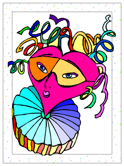 mardi gras coloring book pages