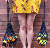 recycled t-shirt macrame bag