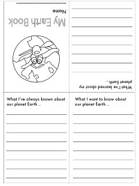 outer space themed booklet - Earth