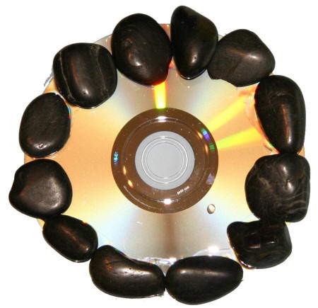 cd rom with rocks