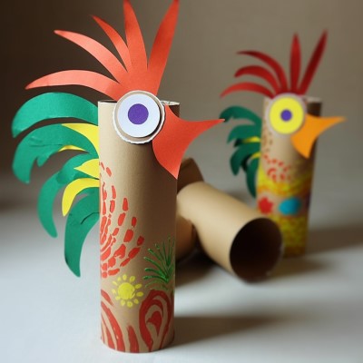 Sarimanok cardboard tube craft