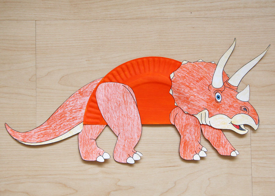 paper plate triceratops