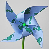 dinosaur pinwheel craft