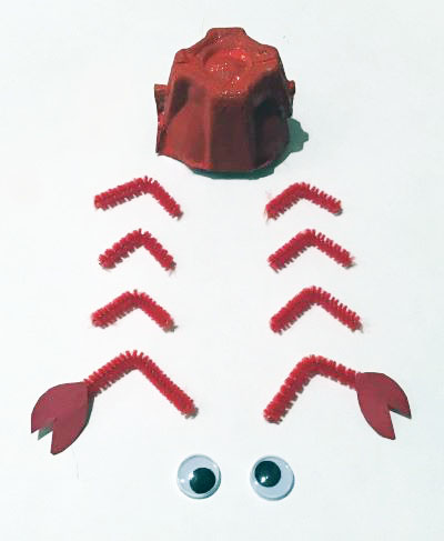 Egg Carton crab Craft