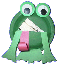 Easy paper plate frog pouch craft