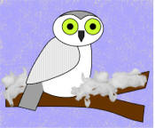 Snowy Owl on a winter branch Paper Craft