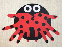 handprint ladybug paper craft