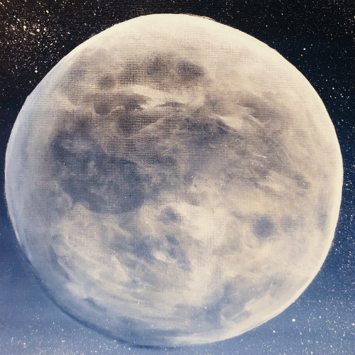 moon acrylic painting