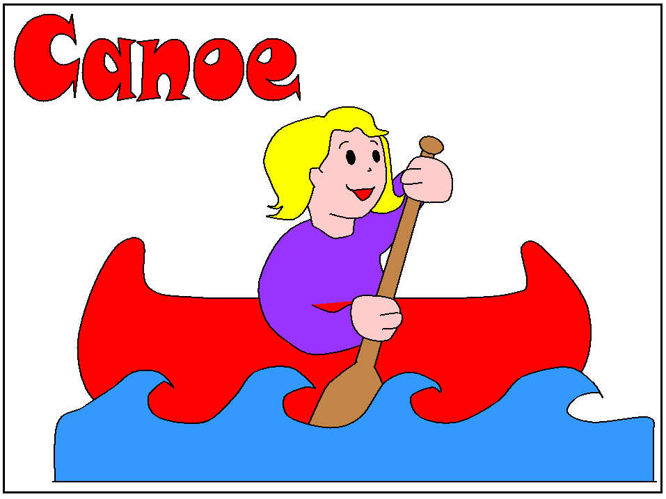 canoe colouring pages