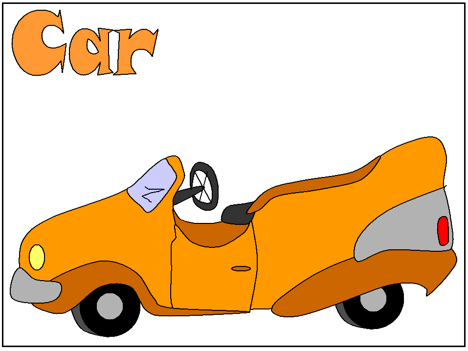 car with the word colouring pages