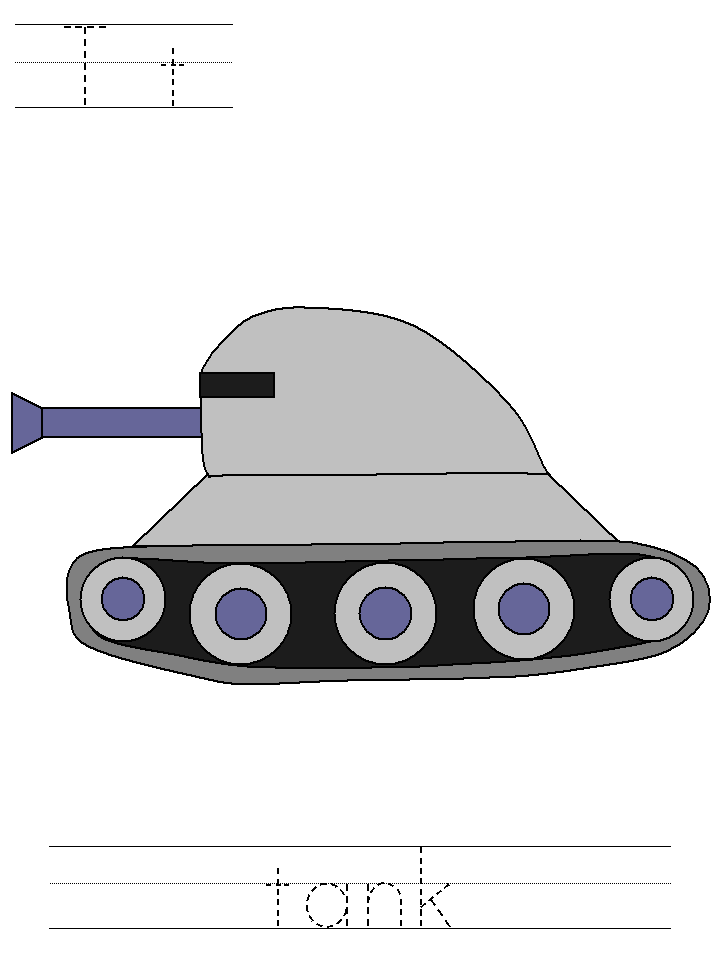 t is for tank colouring pages