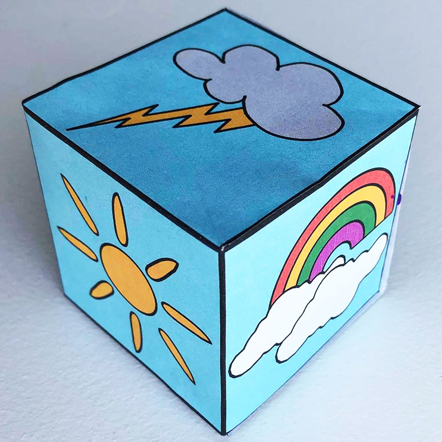 3D Weather Dice Paper craft