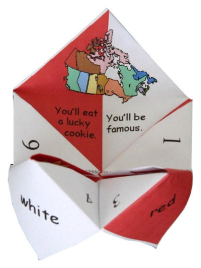 Canada Themed Origami Fortune Teller