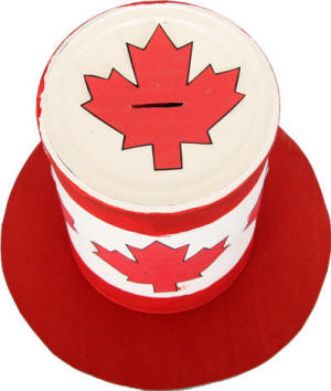 canada coffee can hat money bank