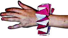 Red and White bracelet craft