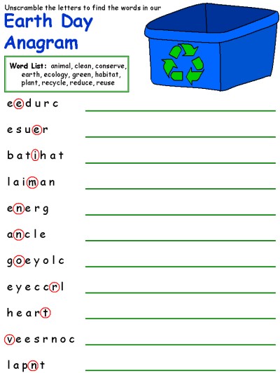 earth day anagrams