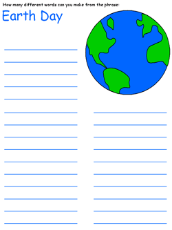 earth day word mining
