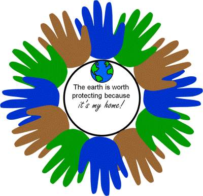 earth day handprint wreath