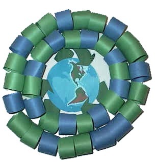 earth day construction paper ring wreath